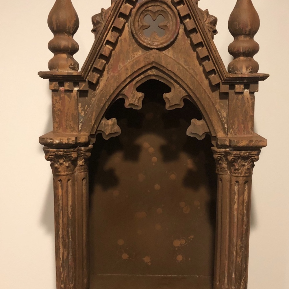 Vintage Gothic Ornate Wood Wall Relic Holder - Picture 3 of 3